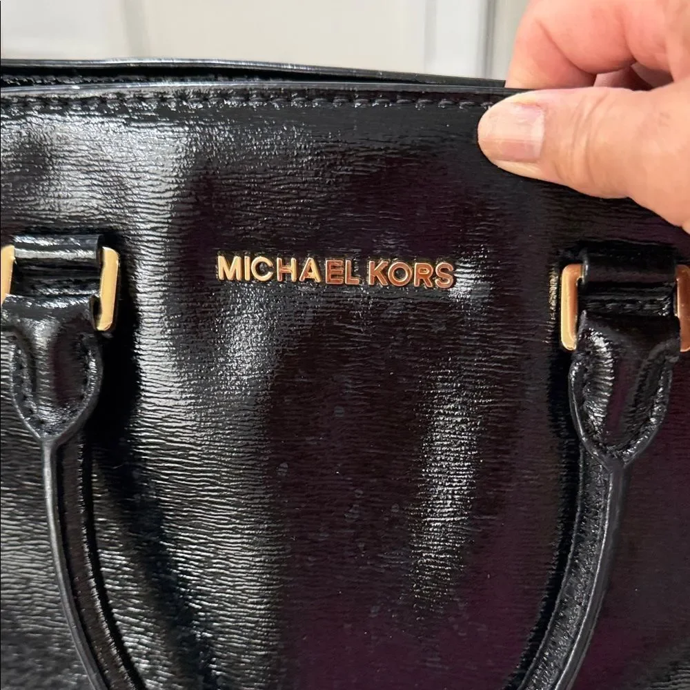 Michael Kors Shiny Black Satchel - Picture 4 of 12